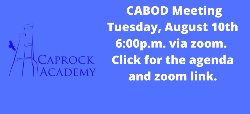 CABOD Meeting Tuesday, August 10th.